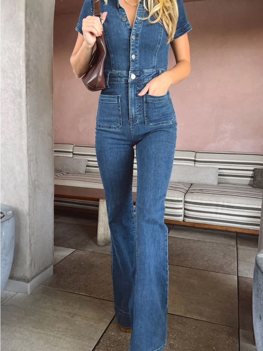 Show Me Your Mumu Denim Everhart Jumpsuit S